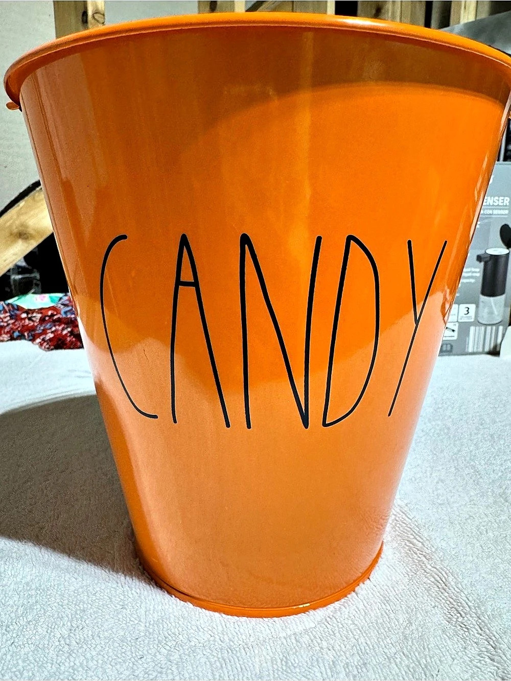 Rae Dunn CANDY Orange Metal Pail Bucket